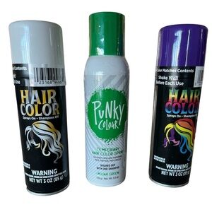 Halloween Funk Color Temporary Hair Color White .. Purple and Jaguar Green New